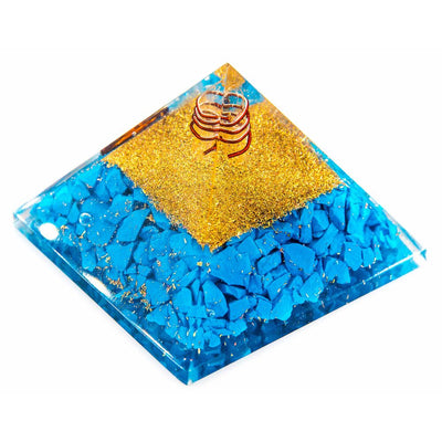 Figurine Décorative Organite Pyramid Turquoise (Reconditionné A+)