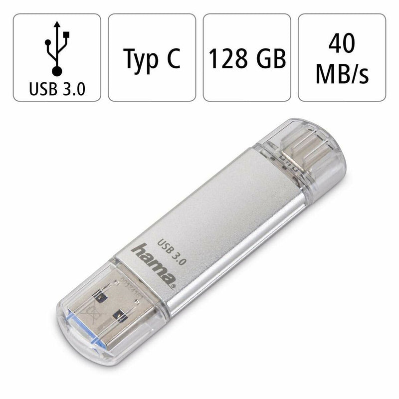 Memoria USB Xtra Battery C-Laeta Argentato 128 GB 128GB (Ricondizionati A)