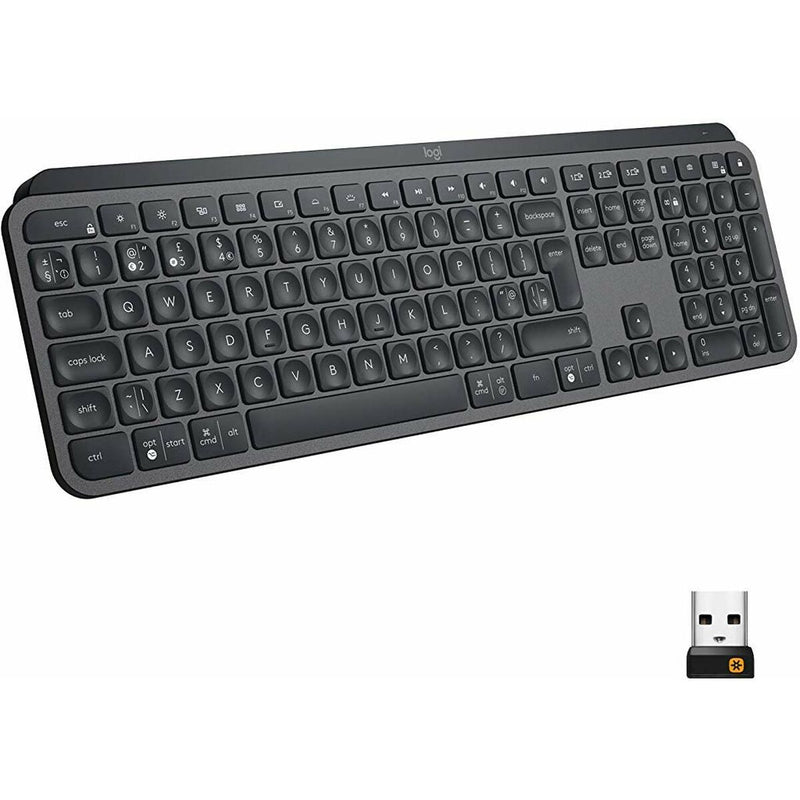 Drahtlose Tastatur Logitech Schwarz (Restauriert B)