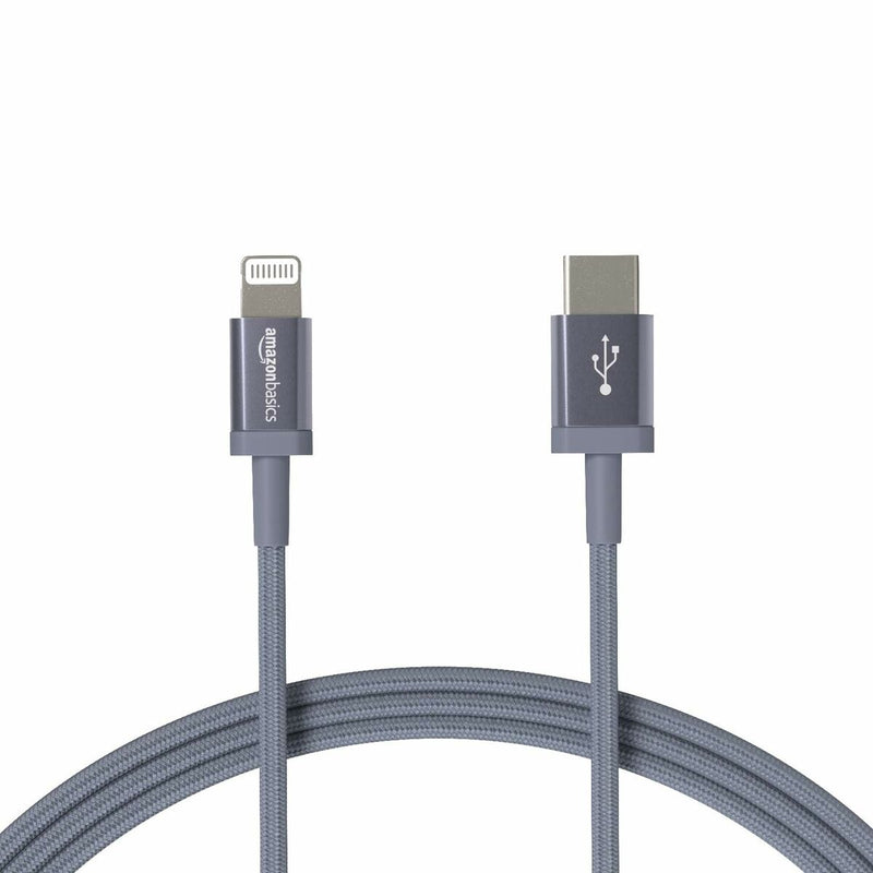 Cable USB Amazon Basics L6LMF-CS-R Gris 1,8 m (Reacondicionado A)