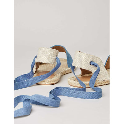 Sandales pour Femme find. Tie Up Flat Bleu 36 (Reconditionné A)