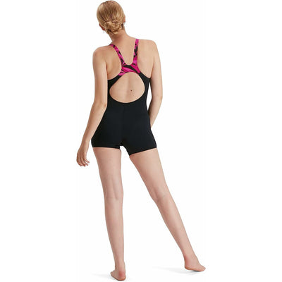 Damen Badeanzug Speedo Schwarz/Rosa 34 (Restauriert A)