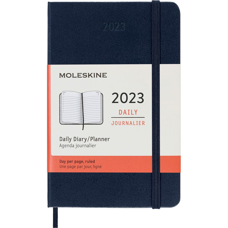 Tagesordnung Moleskine 2023 9 x 14 cm Dunkelblau (Restauriert B)