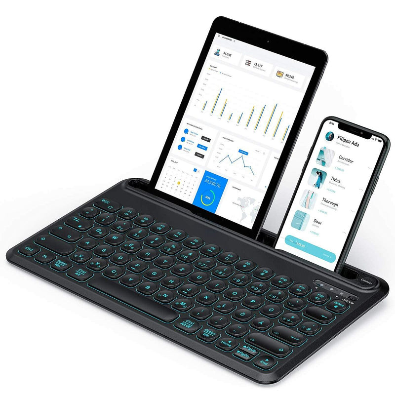 Tastiera Bluetooth con Supporto per Dispositivo Mobile QWERTZ (Ricondizionati A+)