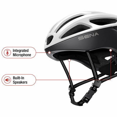 Adult's Cycling Helmet Sena Bluetooth Size S White LED Light (Refurbished A+)