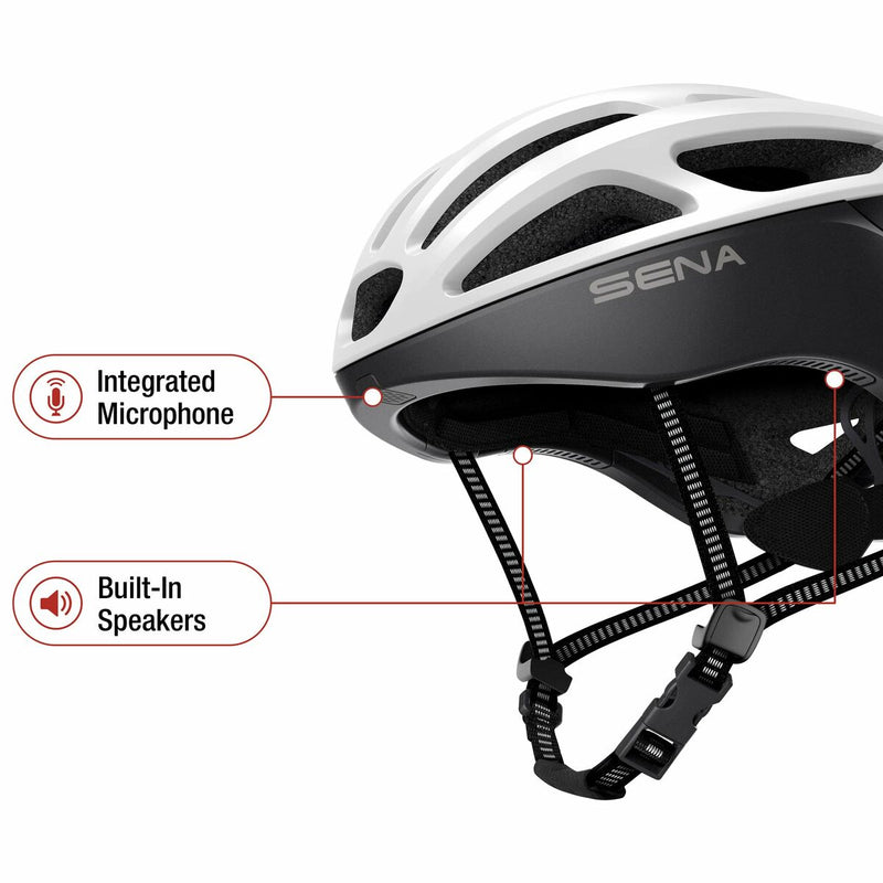 Casco de Ciclismo para Adultos Sena Bluetooth Talla S Blanco Luz LED (Reacondicionado A+)