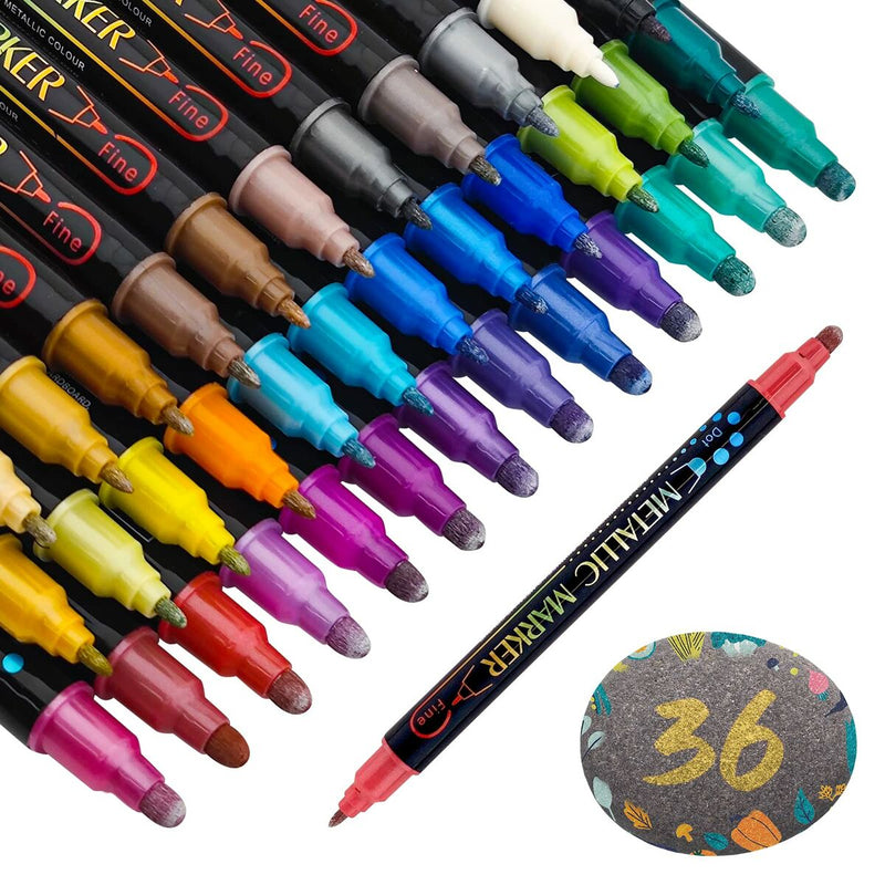 Set of Felt Tip Pens Metallic Marker (Refurbished B)