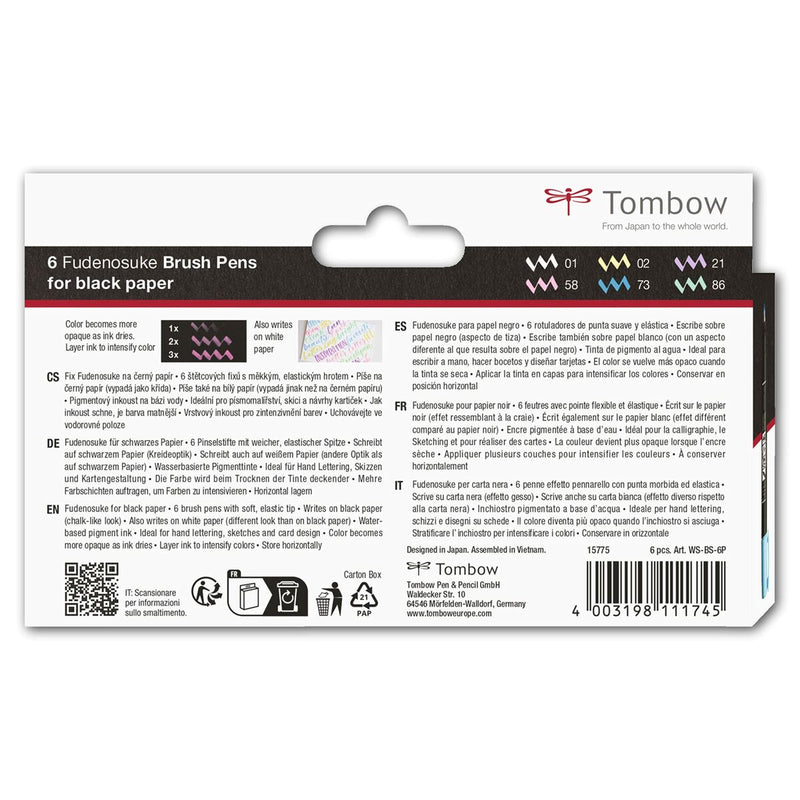 Set di Pennarelli Tombow WS-BS-6P Nero Bianco (Ricondizionati A+)