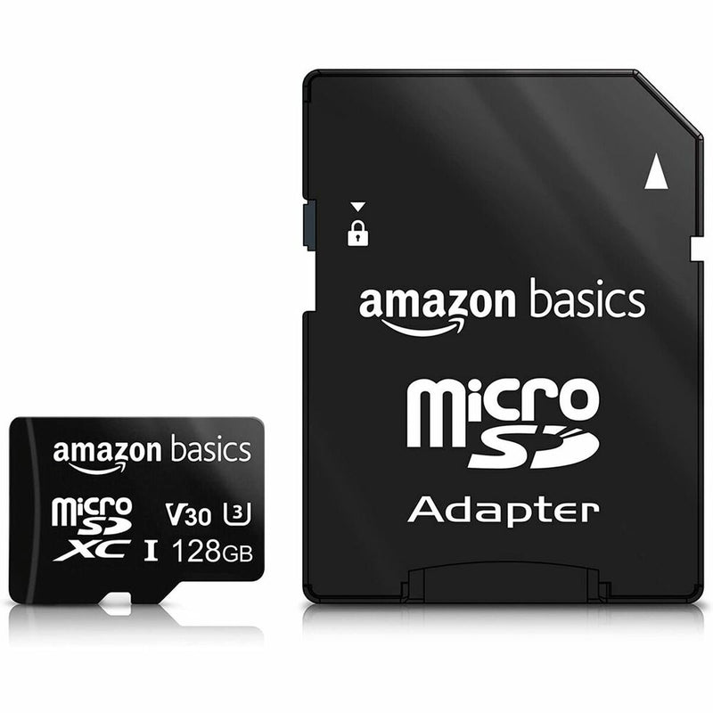 Tarjeta de Memoria Micro SD con Adaptador Amazon Basics LSMICRO128GU3 (Reacondicionado A)