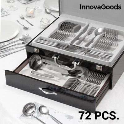 Cubertería InnovaGoods IG811600 Estilo exclusivo y elegante Plateado Acero Inoxidable 72 Piezas (Reacondicionado B)