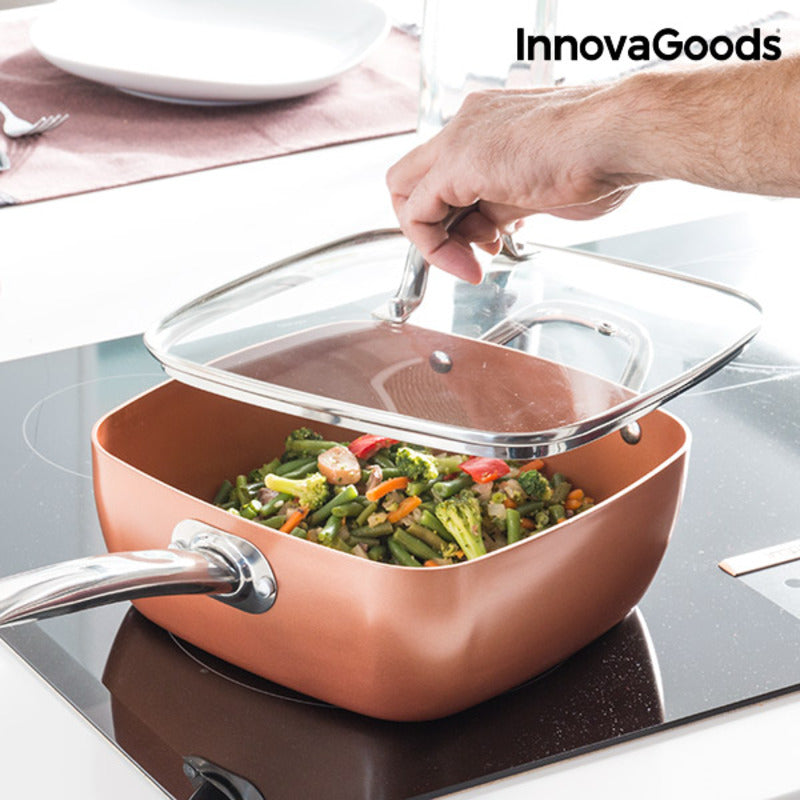 Set di Padelle Multiuso 5 in 1 Copper InnovaGoods Coppans Alluminio 4 Pezzi (Ricondizionati A+)