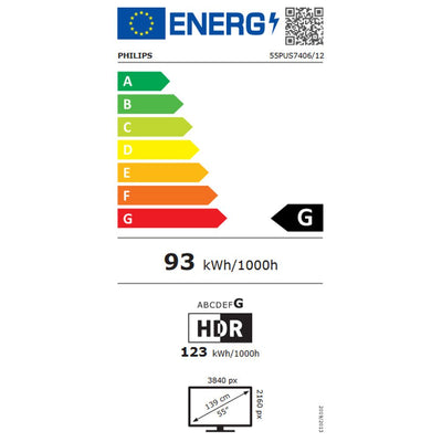 TV intelligente Philips 55PUS7406/12 55" 4K Ultra HD Led HDR10+ 4K Ultra HD LED Android TV 10 (Reconditionné A)