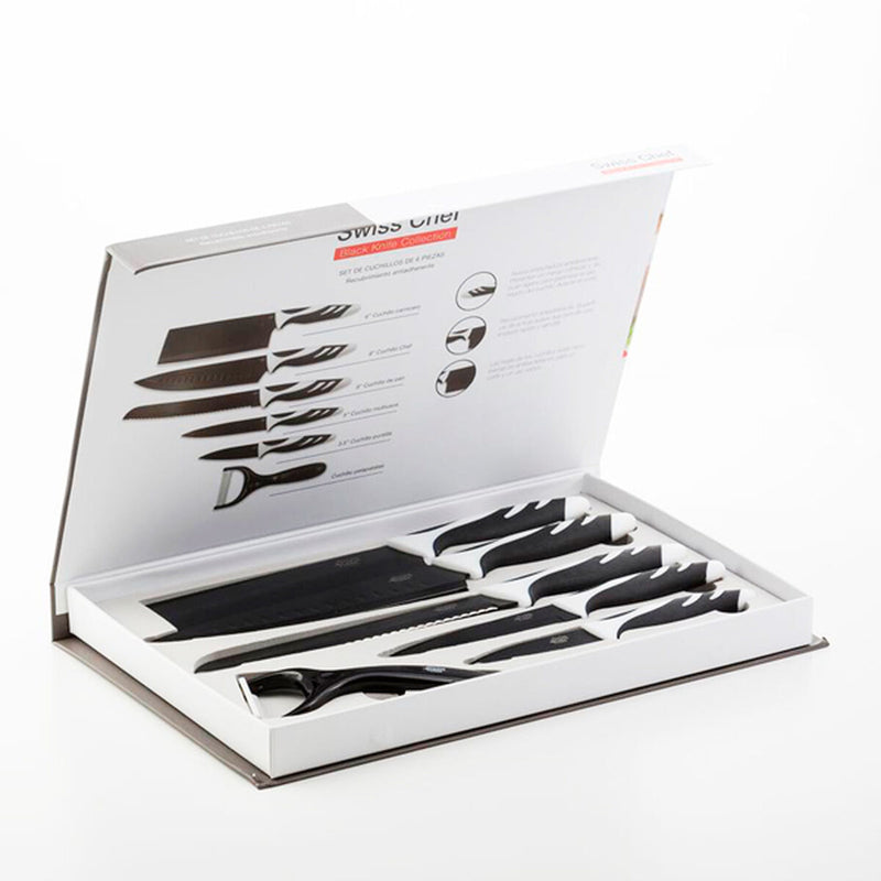 Table knife Cecotec Swiss Chef Black 6 Pieces (Refurbished B)