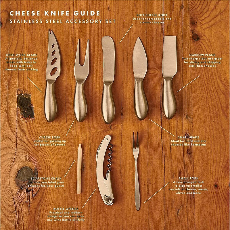 Cheeseboard Real Life Living Acacia 2 accessories 6 knives (Refurbished B)