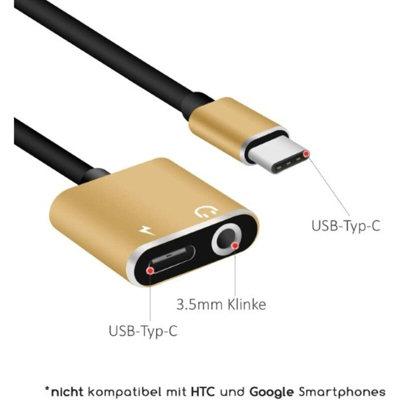 Audioadapter Jack T-00652 USB-C Gold (Restauriert A+)